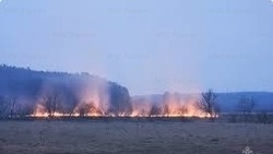 Пожарные потушили 200 метров горящей сухой травы в Холмском районе