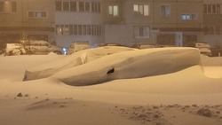 «Приходится выходить с лопатой»: двор в Южно-Сахалинске утопает в снегу с декабря