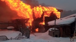 Шестеро пожарных два часа тушили хозпостройку на юге Сахалина